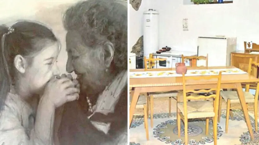 Nonna nipotina in una foto simbolo e una parte dell’arredamento dello spazio inaugurato a Pagnacco