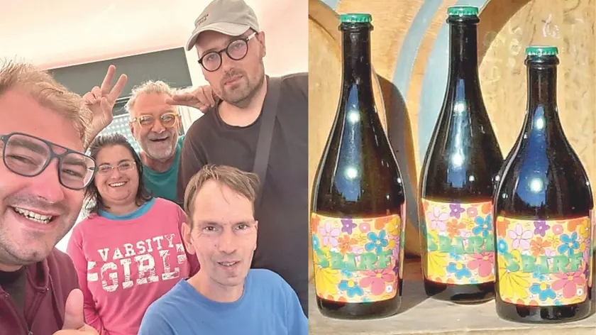 Il gruppo di tirocinanti alla Cantina Tavagnacco di Cividale e lo spumante