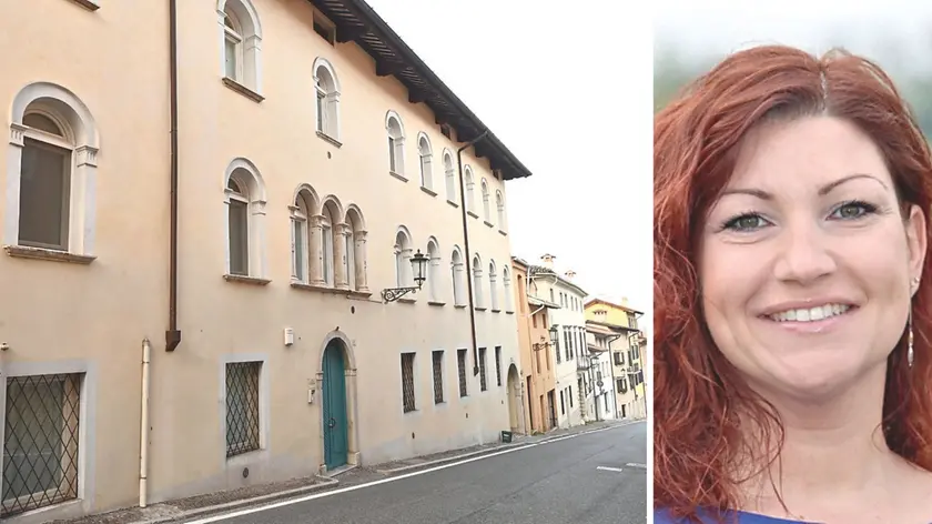 La sede del Centro risorsa donna a San Daniele, a destra l'assessore Corinna Mestroni