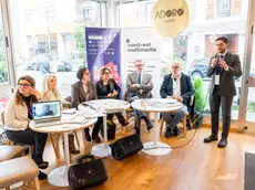 I giornalisti e Gabriele Franco /foto petrussi