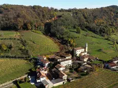 La frana a Brazzano vista dall'alto (Petrussi)