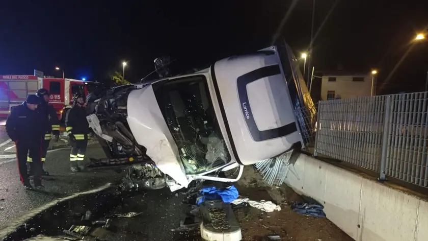 I soccorsi sul luogo dell'incidente a Gemona