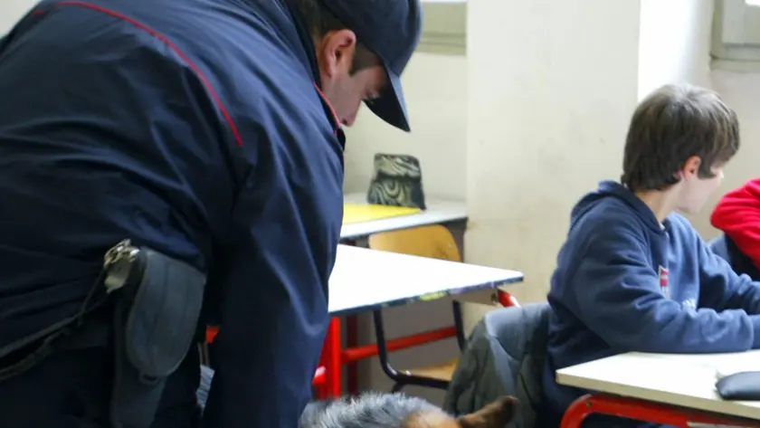 Un intervento dei carabinieri in una scuola
