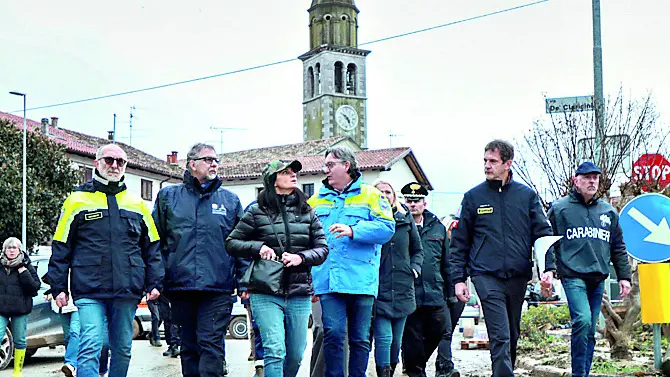 Il sopralluogo di Ciciliano venerdì mattina a Versa