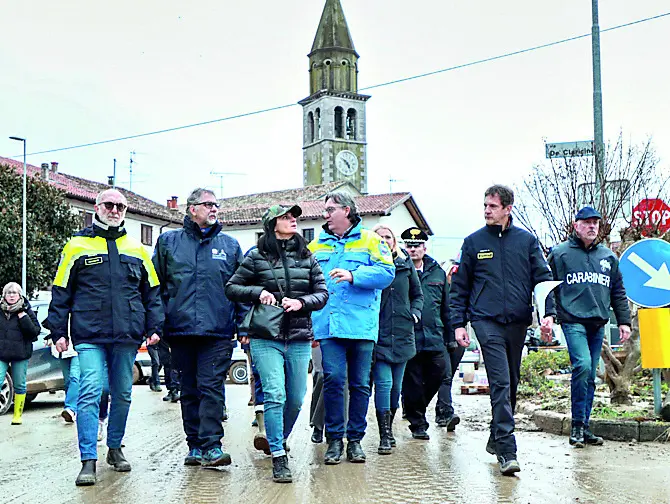 Il sopralluogo di Ciciliano venerdì mattina a Versa