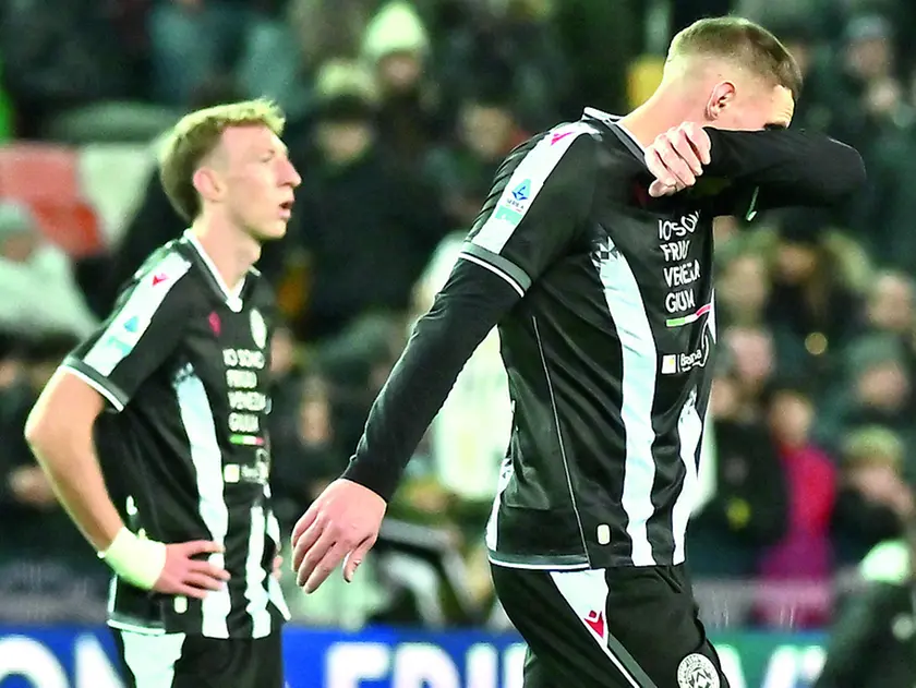 Lo sconforto di Jakub Piotrowski, uno dei bianconeri utilizzati solo nella ripresa da Runjaic (foto Petrussi)