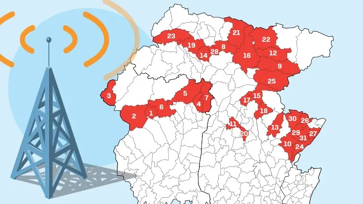 I paesi delle province di Udine e Pordenone con problemi di rete