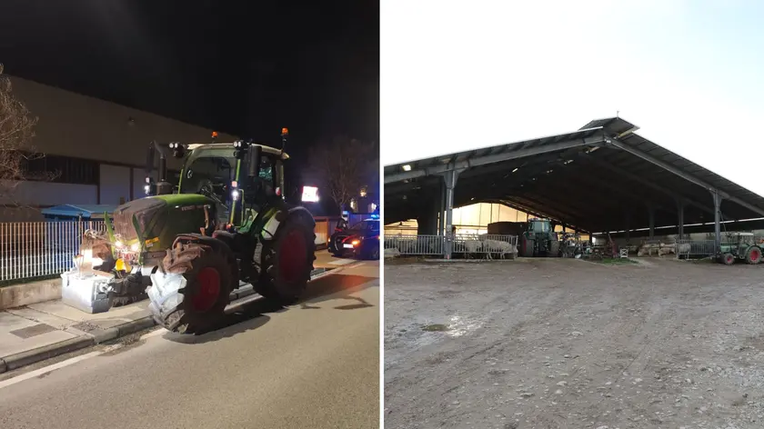 Il trattore rubato dalla stalla dell’azienda agricola Lipocis di Basaldella di Vivaro foto ambrosio/petrussi