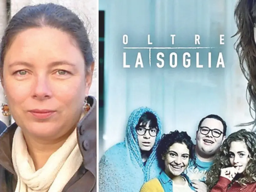 La sceneggiatrice udinese Laura Ippoliti e la locandina della serie Oltre la soglia