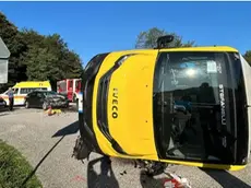 Il bus rovesciato a Treppo Grande, in Friuli, lo scorso settembre