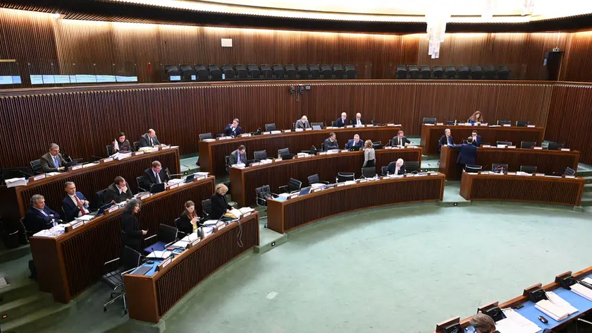 Un momento dei lavori d’aula in piazza Oberdan