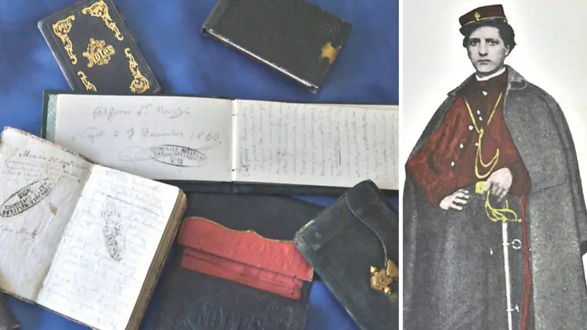 I taccuini di Alfonso Marchi sulla Terza guerra d’indipendenza e lo stesso Marchi in divisa