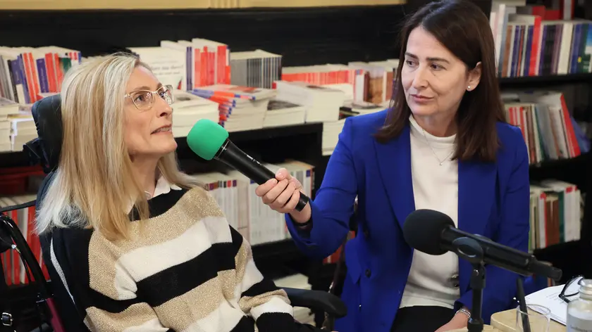 Un momento della conferenza stampa Associazione Luca Coscioni con Martina Oppelli