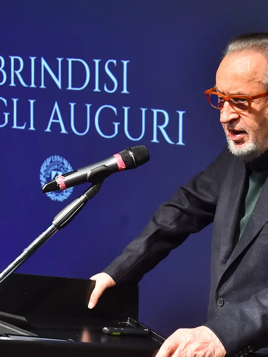 Gianpaolo Pozzo in occasione del brindisi di Natale. Foto Petrussi