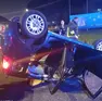 L'auto ribaltata a Latisana
