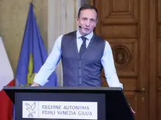 Il presidente Fedriga durante la conferenza stampa di fine anno (foto Andrea Lasorte)