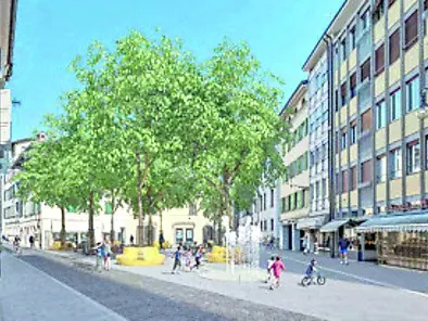 I render relativi alla riqualificazione dell’area di piazza San Cristoforo a Udine