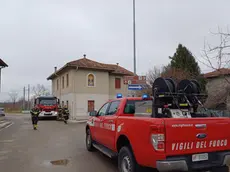 Un intervento dei vigili del fuoco a Chiopris