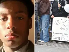 Paul Nana e cartelloni preparati dai compagni di classe in sua memoria