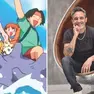 A destra Giorgio Vanni, a sinistra un'immagine dei Pokemon