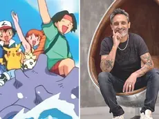 A destra Giorgio Vanni, a sinistra un'immagine dei Pokemon