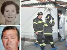 Luigi Codotto e Luigia Rossi, a destra i carabinieri del reparto scientifico nella villetta a Latisana