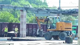 Un’immagine dei lavori preparatori nella stazione di Vicenza