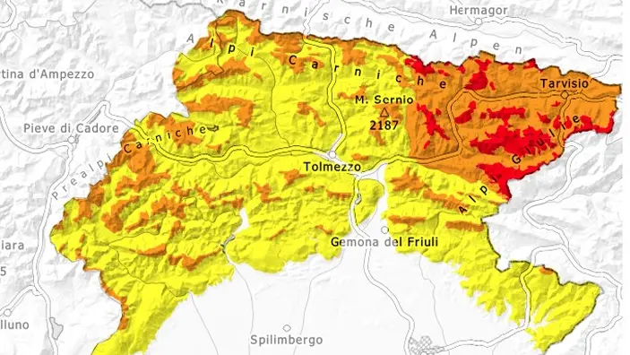 Il bollettino valanghe odierno