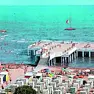 Un’immagine storica della terrazza a mare a Grado