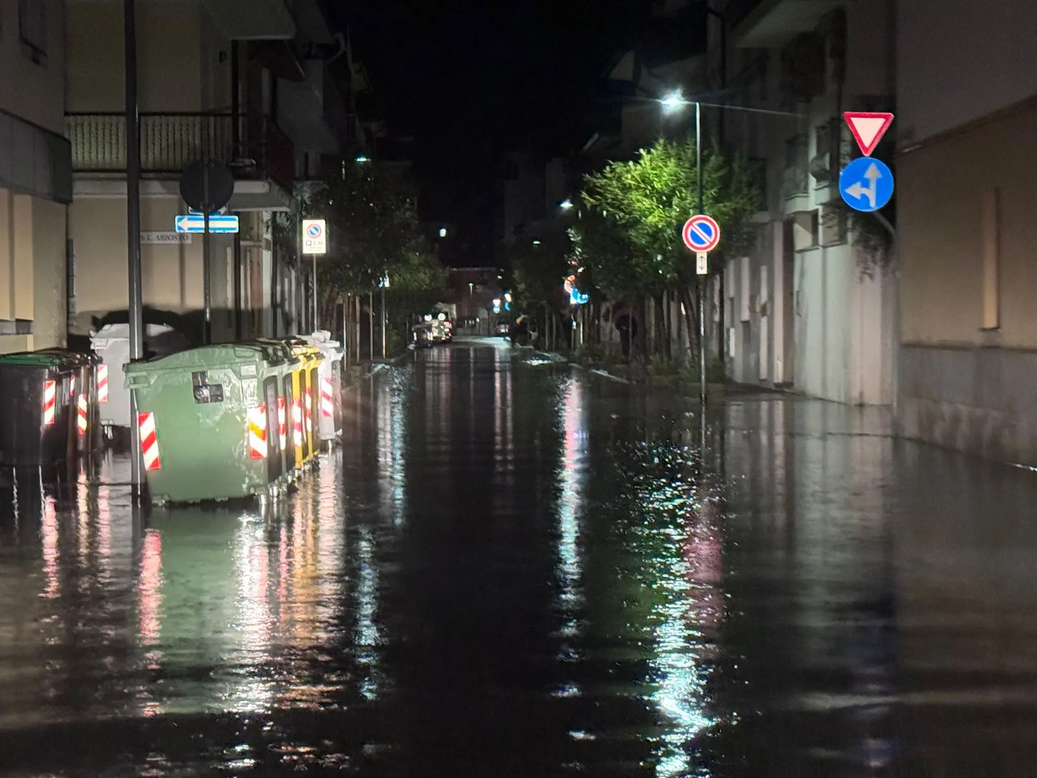Il centro storico di Grado allagato