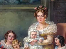 Leopoldina d’Asburgo con i suoi figli ritratta da Failutti