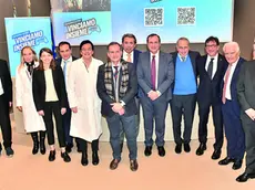 La presentazione del progetto con il presidente nazionale della Lnd, Giancarlo Abete (foto Petrussi)