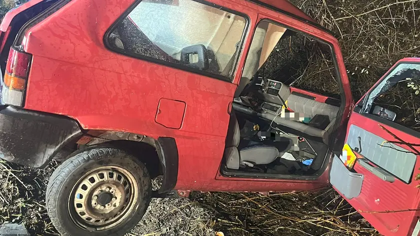 La Fiat panda coinvolta nell'incidente