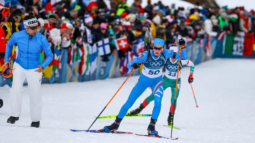 Lisa Vittozzi impegnata nella 15 km ad Anterselva