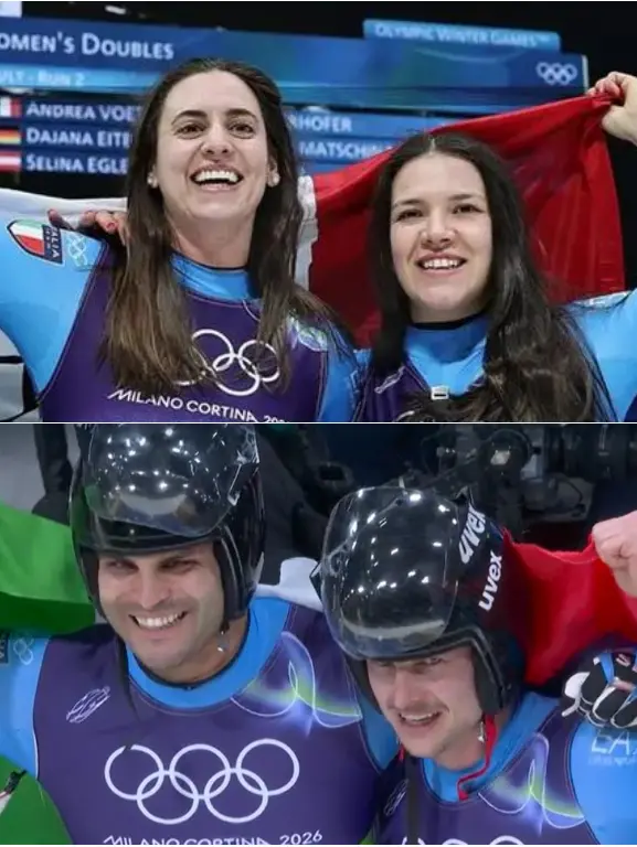 Doppio oro per l'Italia nello slittino