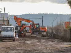 I lavori nell’area dove si svolgeranno i concerti, Foto Tibaldi