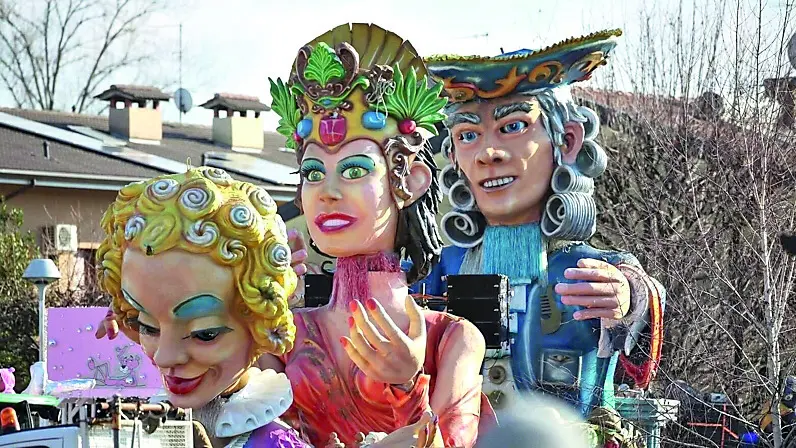 Il carro dedicato a Venezia che Treppo Grande ha portato alla sfilata di Gorizia