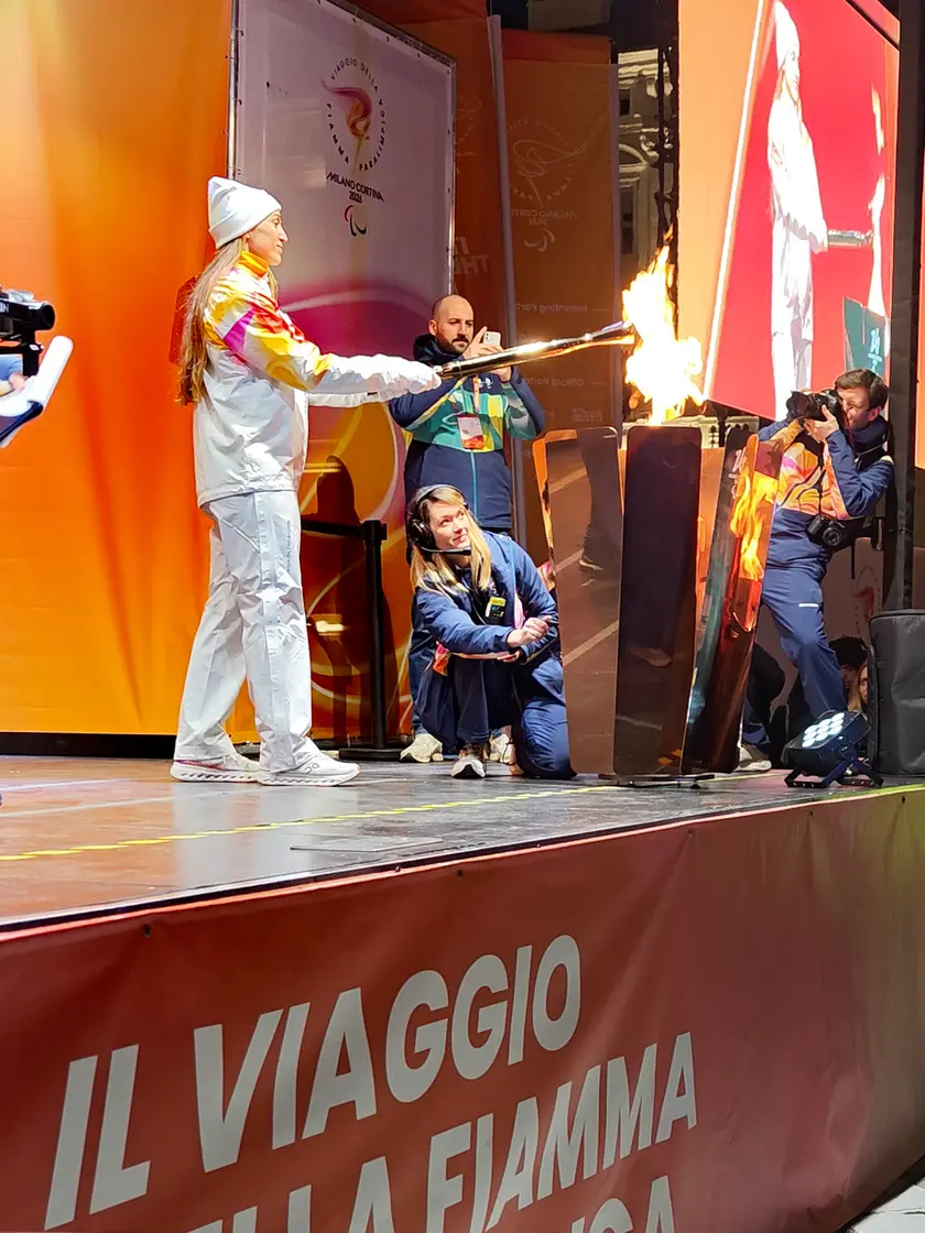 La accensione del braciere in piazza Unità a Trieste (foto Lasorte)