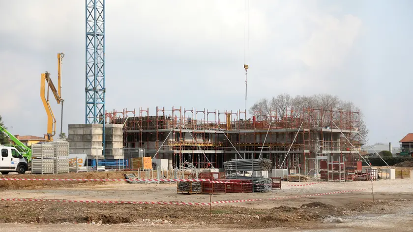 l cantiere per la realizzazione della nuova scuola dell’infanzia a Cordenons Foto Petrussi