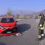 Le due auto coinvolte nell'incidente sulla strada provinciale 28 ad Artegna (foto Petrussi)
