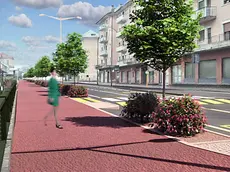 Un’immagine tratta dal progetto di come sarà la nuova strada