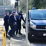 Loriano Bedin scortato fuori dal Tribunale di Pordenone dalle forze dell'ordine (foto Brisotto / Petrussi)