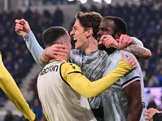 L’esultanza dopo il gol di Davis (foto Petrussi)