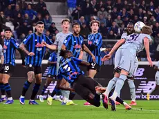 La rete dell’1-0 di Kristensen nel primo tempo (foto Petrussi)