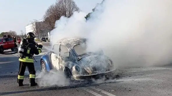 L'intervento dei vigili del fuoco a Buttrio