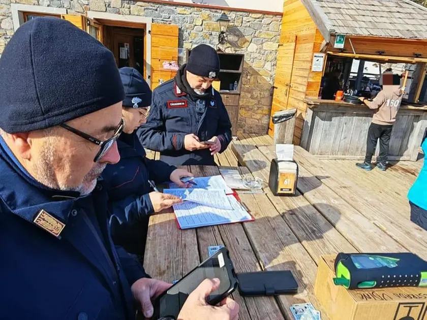 I controlli delle forze dell'ordine nel comprensorio sciistico dello Zoncolan