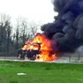 Il camper andato a fuoco a San Giovanni al Natisone