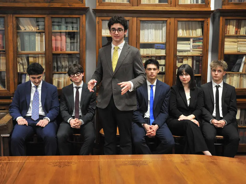 Alcuni studenti protagonisti del progetto in sala Asquini