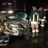 Un'immagine dell'incidente in A4 in cui persero la vita due persone