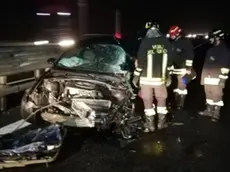 Un'immagine dell'incidente in A4 in cui persero la vita due persone